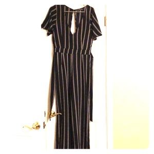 Black stripped jumpsuit